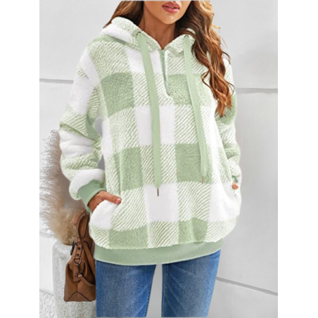 Women Color Block Hoodie Printing Vintage Spring/Fall Long Sleeve Sweatshirt