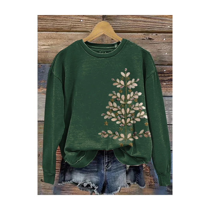 Women Floral Crew Neck Printing Casual Spring/Fall Long Sleeve Sweatshirt