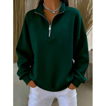 Women Plain Shawl Collar Printing Casual Spring/Fall Long Sleeve Sweatshirt