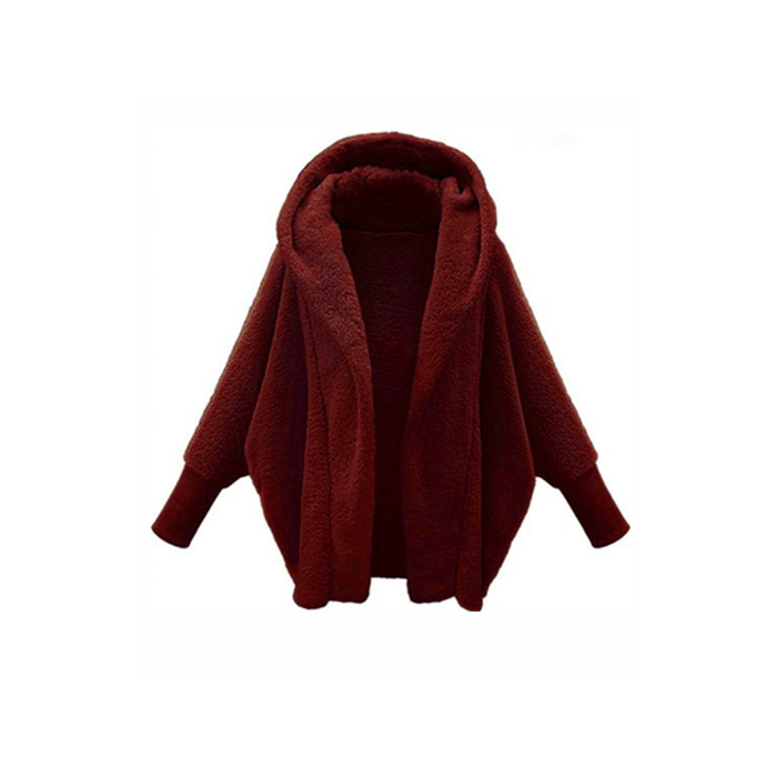 Women's Plain Winter Outerwear Dolman Sleeve Casual Split Joint Mid-long Lapel Collar Overcoat