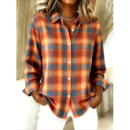 Women Geometric Long Sleeve Shirt Spring/Fall V Neck Daily Casual Top