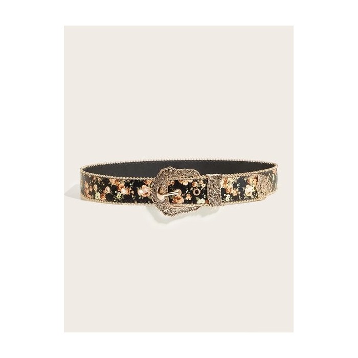 Bohemian Style Fashion High-end Personality Versatile Subculture Retro Floral Jeans Hot Girl Women's Belt