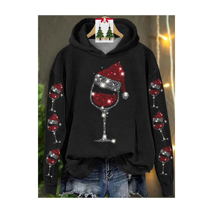 Women Christmas Spring/Fall Printing Long Sleeve Casual Daily Hoodie