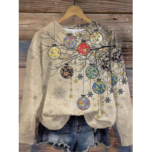 Women's Crew Neck Floral Casual Spring/Fall Long Sleeve Sweatshirt