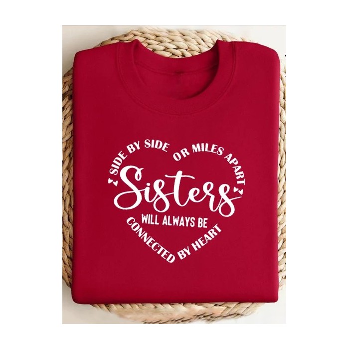 Women Text Letters Crew Neck Casual Spring/Fall Long Sleeve Sweatshirt