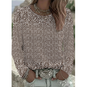 Women Floral Long Sleeve Tee T-shirt Crew Neck Printing Casual Spring/Fall Graphic Tee Top