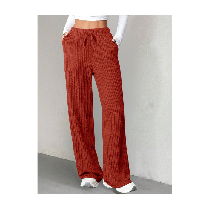 Women Plain Long Elastic Waist Pants Casual Spring/Fall Trousers