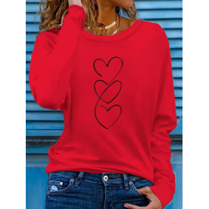 Women Christmas Long Sleeve Tee T-shirt Crew Neck Printing Casual Spring/Fall Graphic Tee Top