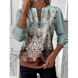 Women Floral Crew Neck Printing Casual Spring/Fall Long Sleeve Sweatshirt