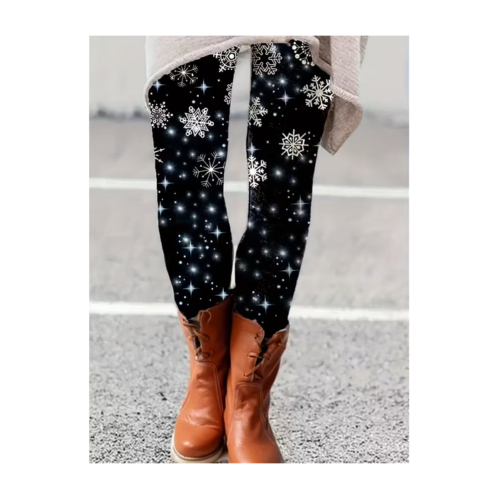 Women Christmas Casual All Season Printing Long Leggings