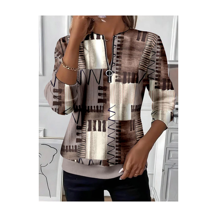 Women Abstract Crew Neck Printing Casual Spring/Fall Long Sleeve Sweatshirt