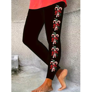 Women Christmas Casual All Season Printing Long Leggings
