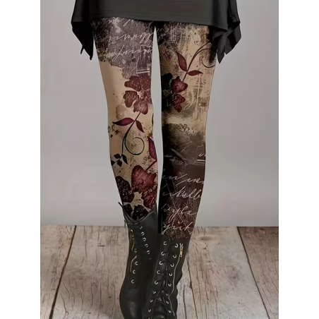 Women Floral Casual All Season Printing Long Leggings