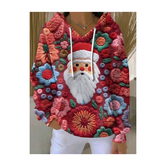 Women Floral Spring/Fall Printing Long Sleeve Casual Holiday Hoodie