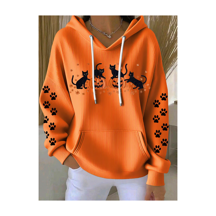 Women Cat Spring/Fall Long Sleeve Casual Daily Hoodie