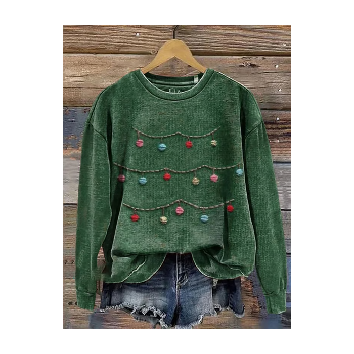 Women Christmas Crew Neck Printing Casual Spring/Fall Long Sleeve Sweatshirt