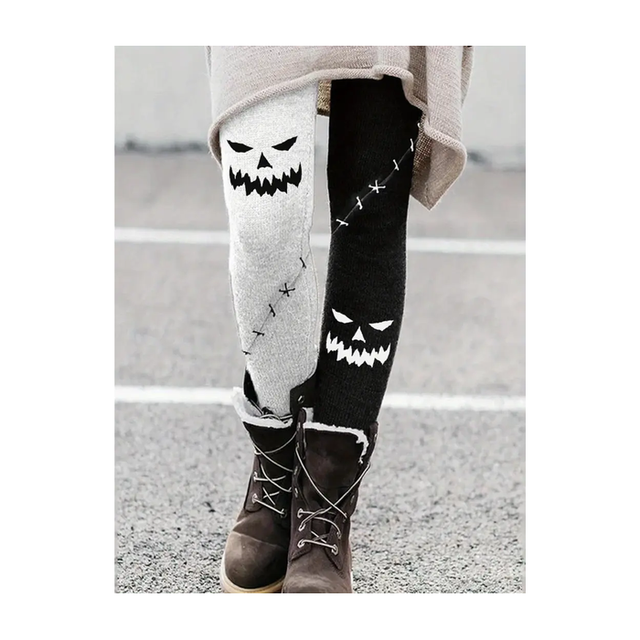 Women Halloween (pumpkin) Casual All Season Printing Long Leggings