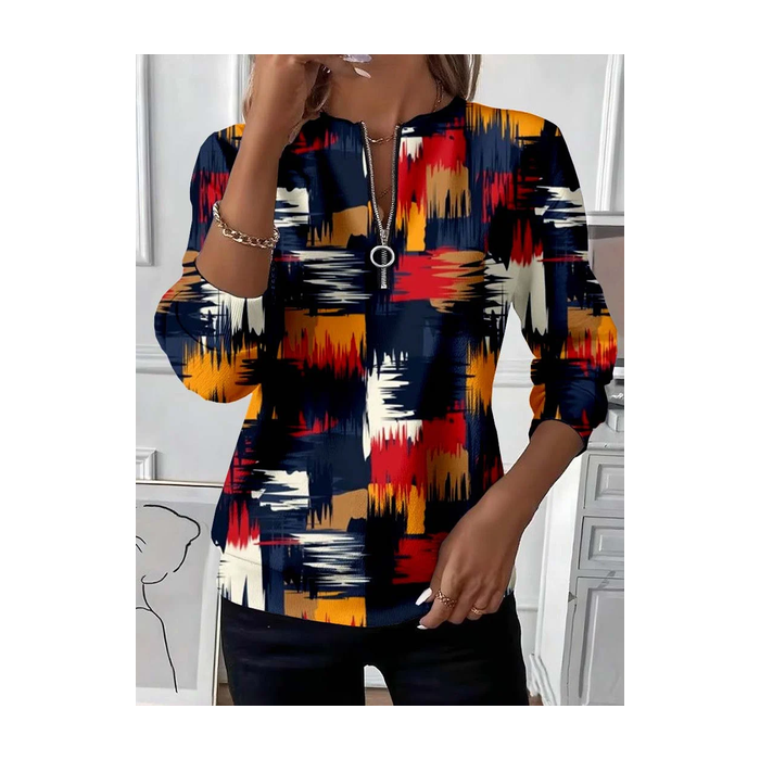 Women Abstract Crew Neck Printing Casual Spring/Fall Long Sleeve Sweatshirt