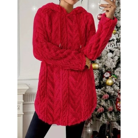 Women Plain Winter Long Sleeve Casual Daily Hoodie