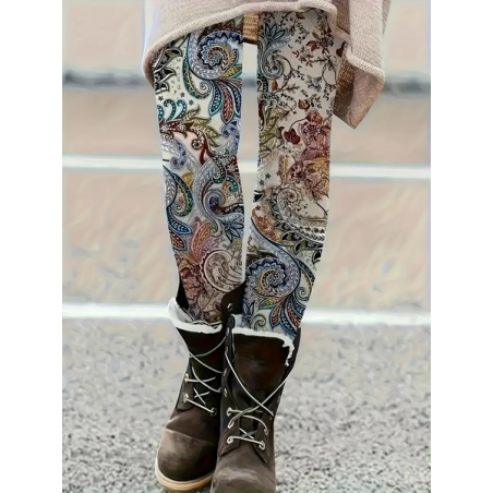 Women Floral Casual All Season Printing Long Leggings