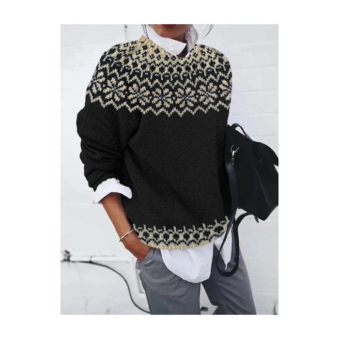 Women Abstract Printing Spring/Fall Casual Long Sleeve Crew Neck Sweater