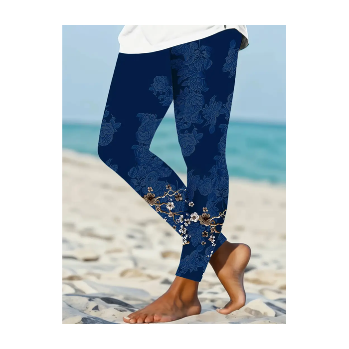 Women Floral Casual All Season Printing Long Leggings