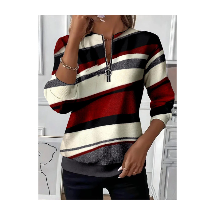 Women Abstract Crew Neck Printing Casual Spring/Fall Long Sleeve Sweatshirt