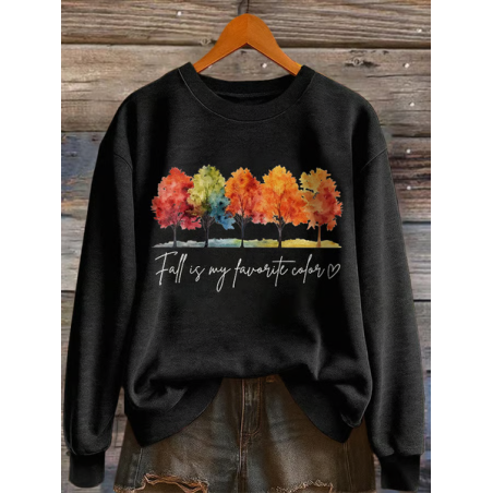 Women Text Letters Crew Neck Printing Casual Spring/Fall Long Sleeve Sweatshirt