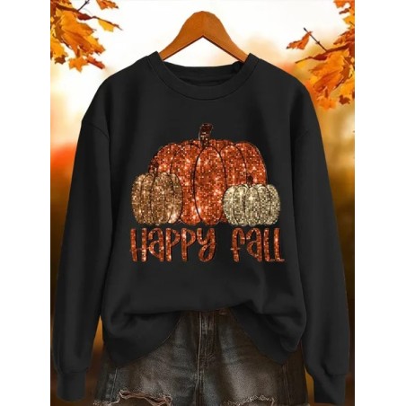 Women Text Letters Crew Neck Printing Casual Spring/Fall Long Sleeve Sweatshirt