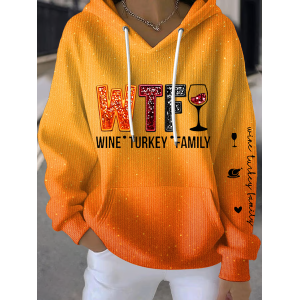 Women Text Letters Spring/Fall Printing Long Sleeve Casual Daily Hoodie