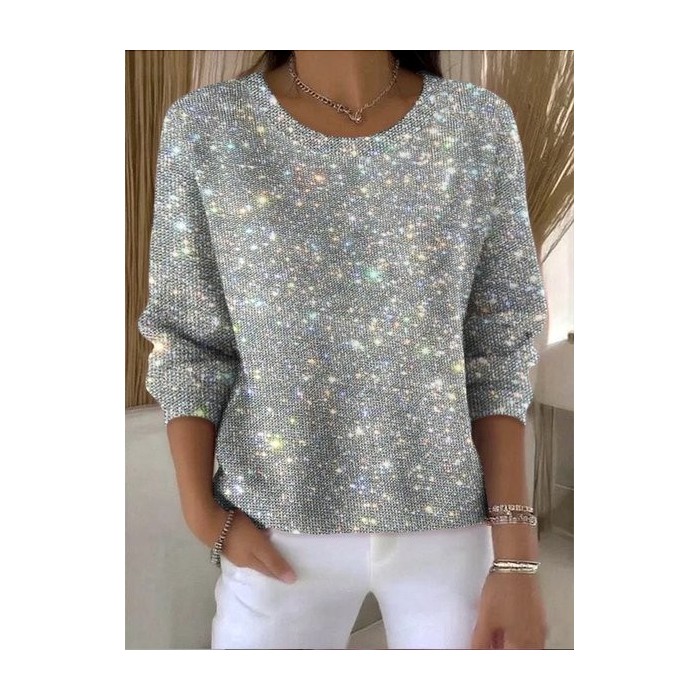 Women Halloween Spring/Fall Vintage Long Sleeve Crew Neck Cotton Sweater