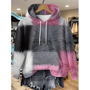 Women Abstract Spring/Fall Printing Long Sleeve Casual Daily Hoodie