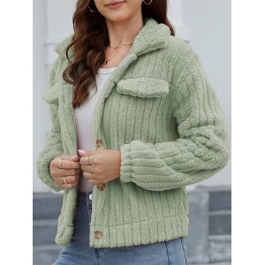 Women Spring/Fall Outerwear Vintage Split Joint Plain Long Sleeve Shawl Collar Jacket