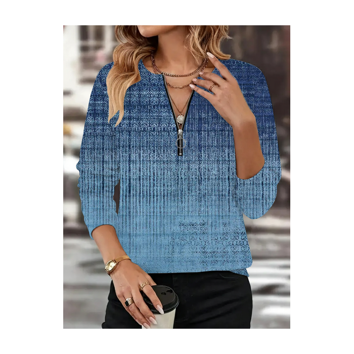 Women Abstract Crew Neck Printing Casual Spring/Fall Long Sleeve Sweatshirt