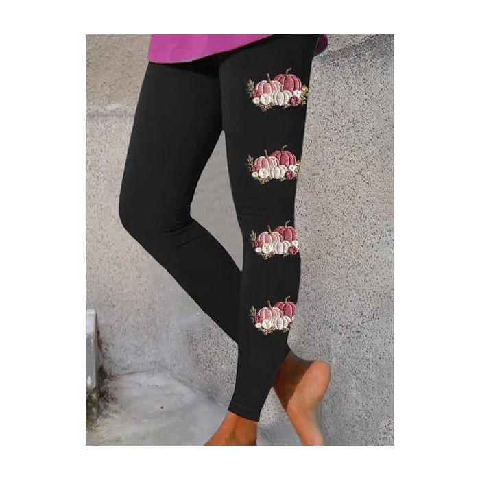 Women Floral Casual All Season Printing Long Leggings