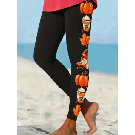 Women Halloween Casual All Season Printing Long Leggings