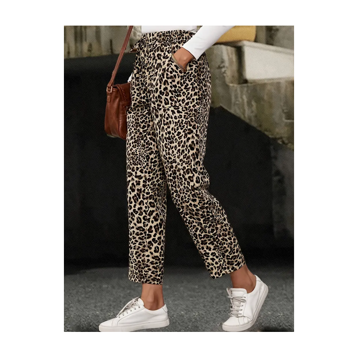 Women Leopard Long Pants Casual Spring/Fall Trousers