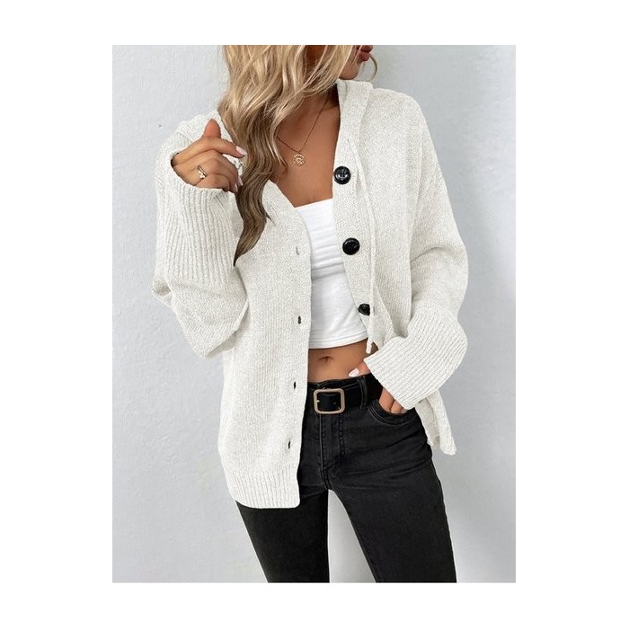 Women Plain Spring/Fall Cover-up Vintage Split Joint Lightweight Cardigan