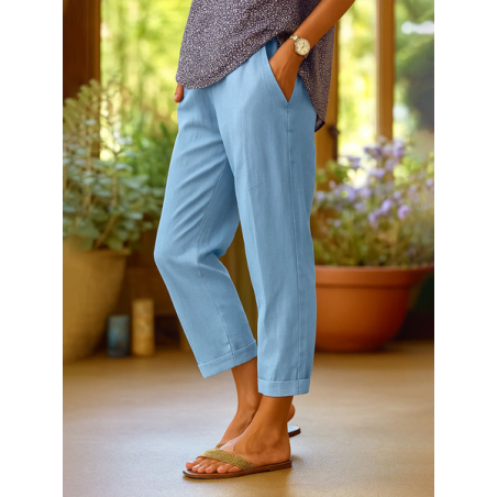 Women Plain Long Pants Casual Spring/Fall Trousers