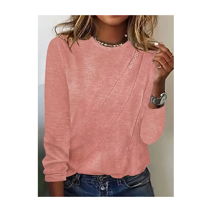 Women Abstract Long Sleeve Tee T-shirt Crew Neck Printing Casual Spring/Fall Graphic Tee Top