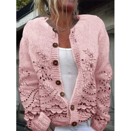 Women Floral Casual Spring/Fall Printing Cardigan