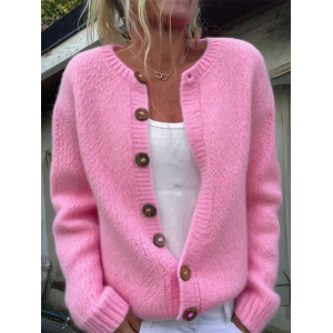 Women Plain Casual Spring/Fall Printing Cardigan