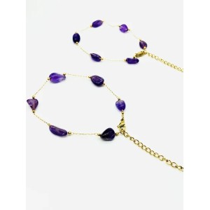 Amethyst Fashionable Temperament Daily Commuting Simple Versatile Bracelet Clavicle Chain Sweater Chain