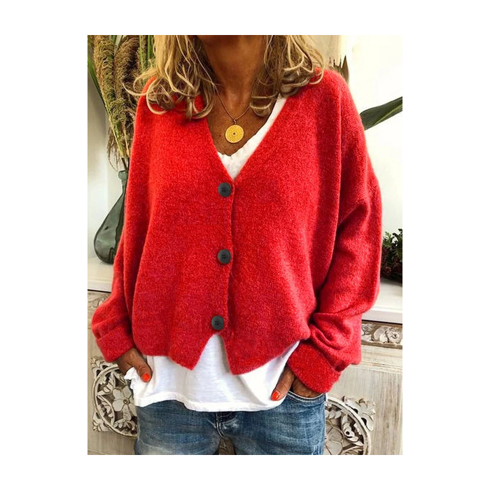 Women Plain Casual Spring/Fall Cardigan