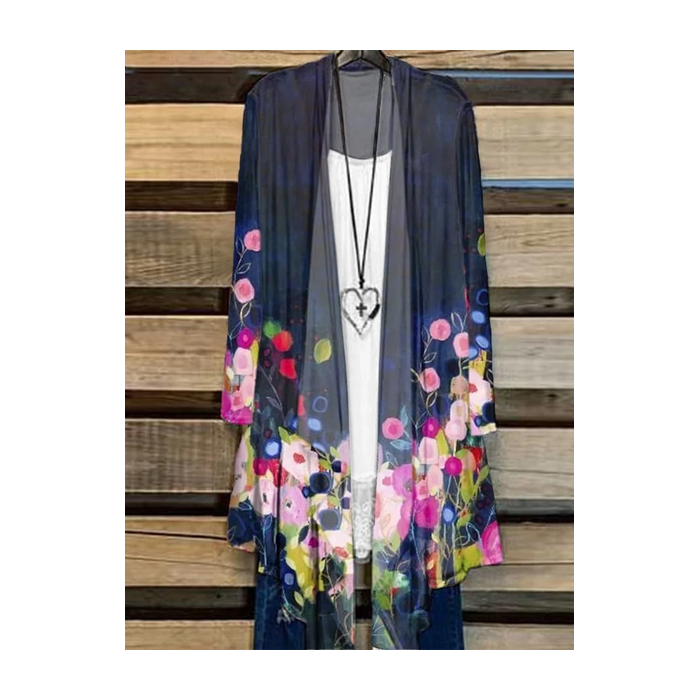 Women Floral Spring/Fall Cover-up Casual Lightweight Cardigan