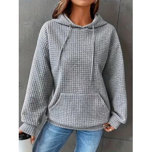 Women Plain Spring/Fall Long Sleeve Casual Daily Hoodie
