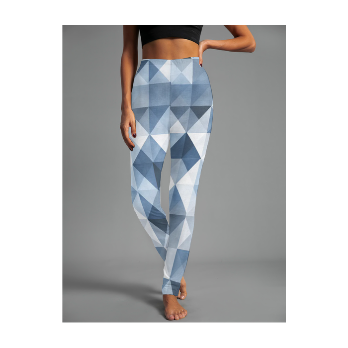 Women's Casual Geometric Jersey All Season Long Leggings