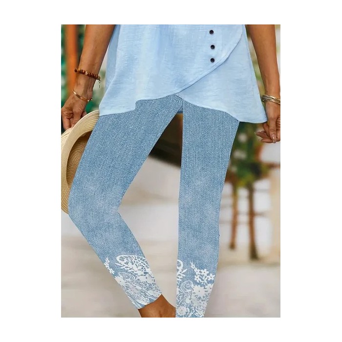 Women's Floral Casual All Season Printing Long Leggings