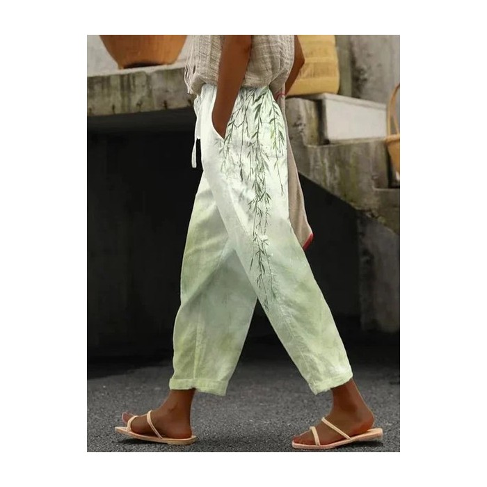 Women Floral Long Pant Casual Spring/Fall Trousers