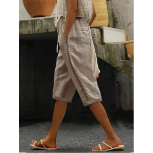 Women Geometric Fifth Pants Pant Casual Summer Trousers